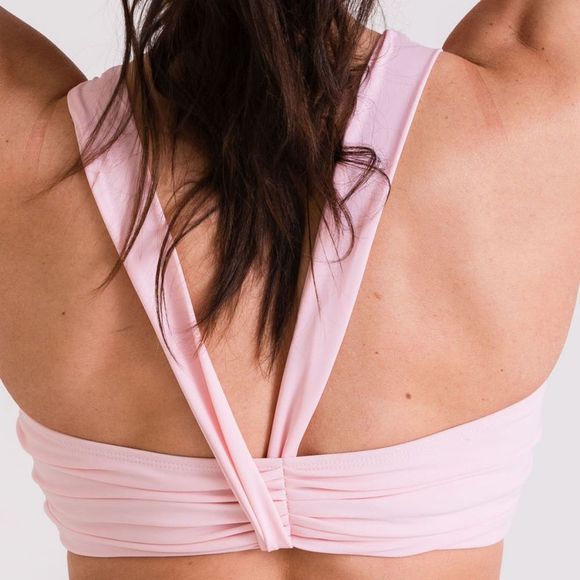 NWT Set: High Waist Athletic Crossback Sports Bralette Bikini in Soft Pink - Picture 6 of 10